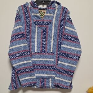 Baja Blue and Red Striped Men's Sweater